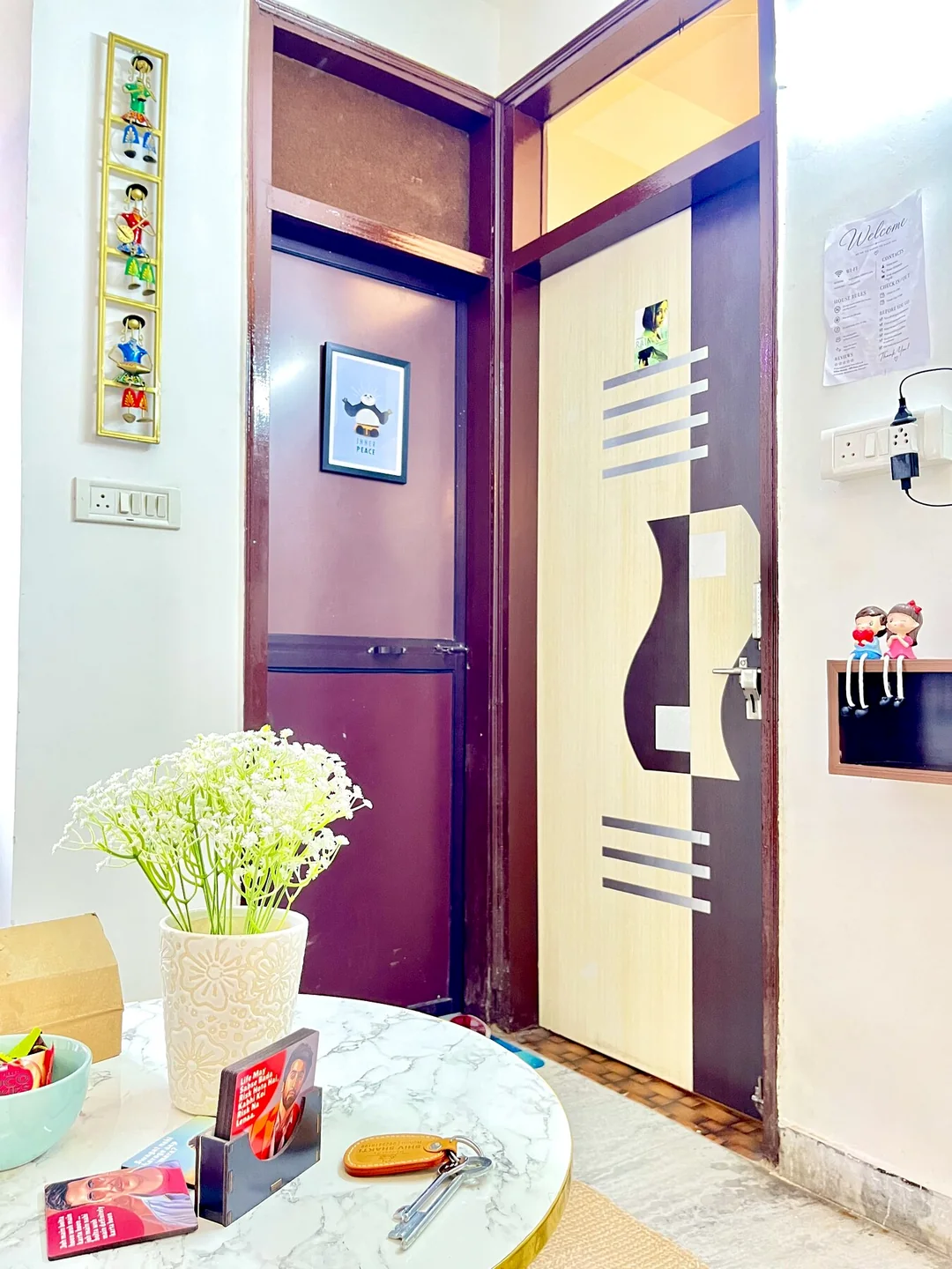 Cinema-inspired doorway and decorative details